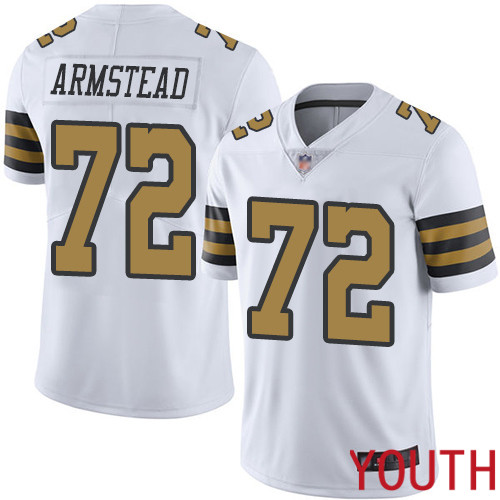 New Orleans Saints Limited White Youth Terron Armstead Jersey NFL Football #72 Rush Vapor Untouchable Jersey->youth nfl jersey->Youth Jersey